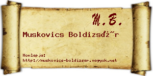Muskovics Boldizsár névjegykártya